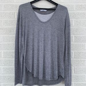 Vince Ladies Long Sleeve cross front top, Grey XS